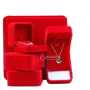 Premium High Quality Velvet <b>Ring</b> Earring Pendant Set Box Custom Logo Portable Durable Jewelry <b>Storage</b> Display Multi Color - Product Image 1