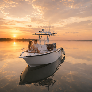 Barca da <span class=keywords><strong>Pesca</strong></span> Classica 6 con Console Centrale in Alluminio da 18 Piedi Certificata CE, ad Alta Velocità, con Vano per Esche Vive, Impermeabile e Portatile, Ideale per la <span class=keywords><strong>Pesca</strong></span> in Baia in Famiglia - Product Image 4