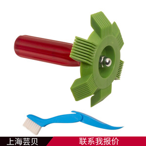 Green Plastic Disc Comb <b>Brush</b> 90mm Diameter Abrasive Bristles For Air Conditioner Cleaning And <b>Dust</b> Removal - Product Image 5