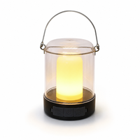 Lanterna da Campeggio Ricaricabile USB con Effetto Fiamma LED, Maniglia per Appendere, Power Bank, Impermeabile IP44, Dimmerabile per Patio, Glamping, Illuminazione di Emergenza