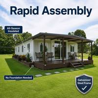 Maisonnette préfabriquée moderne de luxe extensible 20ft 30ft, villa pliable pour jardin et cour arrière, idéale pour les séjours de vacances