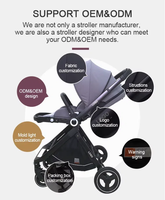 Poussette bébé multifonctionnelle de luxe 3 en 1 Chariot pliant portable à 4 roues pour nouveau-nés Belle conception de paysage