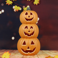 Lanterne LED en plastique réutilisable, motif sorcière fantôme de dessin animé, pour Halloween, artisanat, décoration amusante pour la récolte d'automne, cadeau de fête