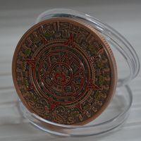 Médaille de pièce commémorative plaquée or en relief maya antique de commerce extérieur