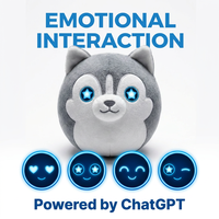 Peluche électrique intelligente ChatGPT AI Husky Cuteyeah, en forme d'étoile, avec LED lumineuse, personnalisable, rembourrée en coton PP, unisexe, en polyester