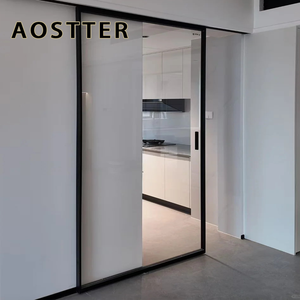 Puerta Corredera de Vidrio y Aluminio Blanco Puro AOSTTER con Diseño Minimalista Contemporáneo y Sistema de Deslizamiento Sin Interrupciones para Estudio - Product Image 2