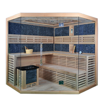 Prix d'usine Sauna sec traditionnel finlandais pour la maison, sauna à vapeur intérieure, lumière rouge, double couche, panneau de commande informatique solide d'angle, villa