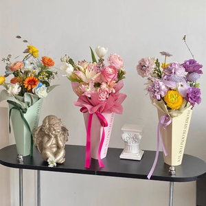 Flower <strong>Box</strong> Hug Bucket Flower <strong>Box</strong> Bouquet Packaging <strong>Box</strong> Materials DIY Flower Arrangement Bag Fresh Flower Tote Bag - Product Image 2