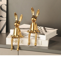 Ornement de table en céramique de luxe, moderne et minimaliste, en forme de lapin – Esthétique premium stabilisatrice d'humeur pour le salon