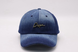 Casquette de baseball en denim délavé personnalisée avec logo en métal doré - Product Image 2