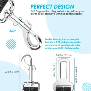 Correa Doble <span class=keywords><strong>de</strong></span> Lujo <span class=keywords><strong>para</strong></span> <span class=keywords><strong>Perros</strong></span> con Cuerda <span class=keywords><strong>de</strong></span> Tracción <span class=keywords><strong>de</strong></span> Nailon, Diseño Reflectante y Acolchado <span class=keywords><strong>para</strong></span> Cinturón <span class=keywords><strong>de</strong></span> <span class=keywords><strong>Seguridad</strong></span> <span class=keywords><strong>de</strong></span> Mascotas en el Automóvil - Product Image 6