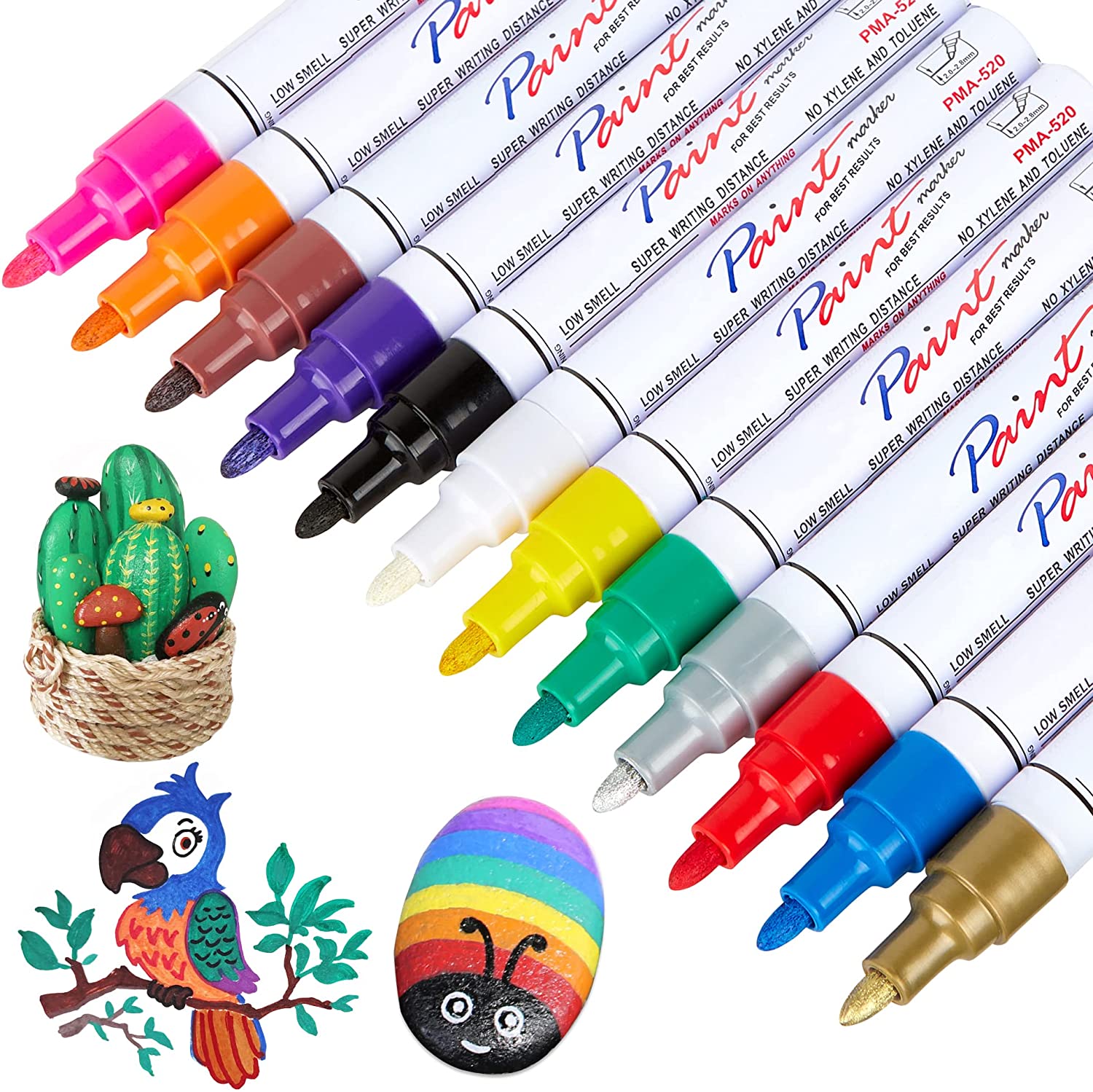Paint Pens  Permanent  Paint Marker Never Fade Quick Dry Oil-Based Waterproof Paint Marker Pen Set for Rock Painting