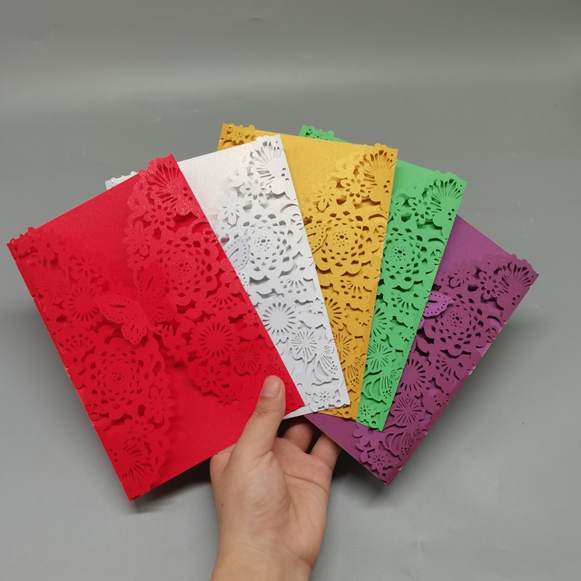 Fancy Luxury Small Wedding Invitation Thank You Gift Kraft Cardboard Custom Packaging Paper Envelope With Card Printed