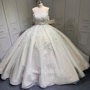 Perles lourdes Perles Robe <span class=keywords><strong>De</strong></span> Bal <span class=keywords><strong>De</strong></span> Luxe Robes <span class=keywords><strong>De</strong></span> Mariée Robe <span class=keywords><strong>De</strong></span> Mariée Princesse Fluffy Paillettes Robes <span class=keywords><strong>De</strong></span> Mariée Lsmu83 - Product Image 3