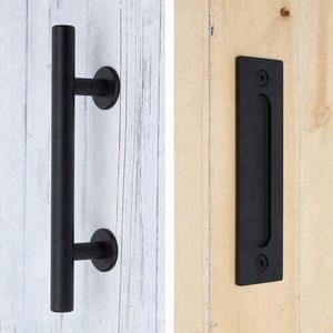 Poignée de porte coulissante encastrée WEKIS moderne de 12 pouces, design coulissant noir, matériau en laiton, installation par vis, diamètre de 25 mm - Product Image 5