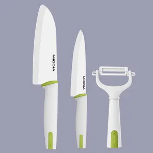 MIDDIA grosir Super tajam profesional Set pisau koki 3 buah zirkonia keramik pisau buah Set pengupas untuk peralatan dapur