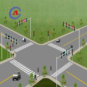 무료 설치 안내 서비스 태양 전원 Semaforo 야외 무선 교통 신호 빛 제어 시스템 - Product Image 3