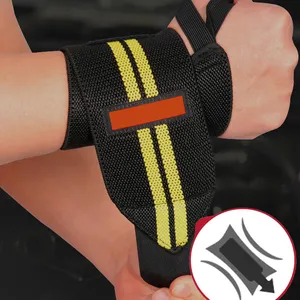 Customize Logo Breathable Color Gym Wrist Wraps Heavy Duty Material Protection Avoid Injury Weightlifting Out Wrist Support Wrap