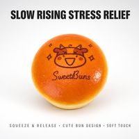Jouet Squishy en forme de chignon rond SweetBuns à remontée lente, motif vache, anti-stress, à presser et à restaurer, compagnon de bureau