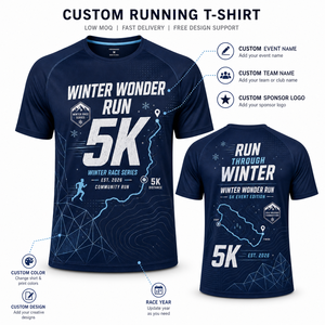 Camiseta Winter Wonder Run para Clima Frío, Carrera de 5K, Ropa Personalizada para Eventos de Carrera - Product Image 6