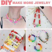 Kit de fabrication de bracelets, perles plates pré-encollées pour la création de bijoux d'amitié, perles Heishi en polymère pour filles de 8 à 12 ans