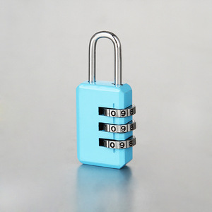 Zinc Alloy Combination Padlock Sky Blue 3 Digit Resettable Lock For Gym Use - Product Image 1