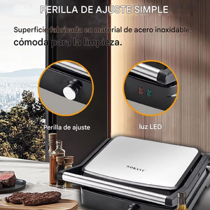 Plancha Eléctrica Doble Desmontable con Apertura de 180°, 1500W, Control Digital de Temperatura, Material Antiadherente de PTFE, Sin Humo - Product Image 5