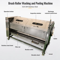 Elektrische aardappelwas- en schilmachine SUS 304 borstelrol groente- en fruitverwerkingsapparatuur