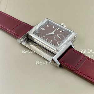 Montre mécanique rectangulaire avec petit cadran des secondes, bracelet en cuir de veau, boîtier en acier inoxydable, remontage manuel, pour homme, formelle - Product Image 5