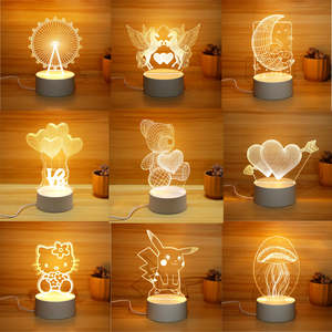 Moderne 3D-Projektion Nachtlicht benutzer definierte Cartoon Foto Geschenk Schlafzimmer dekorative USB LED Acryl Tisch lampe für Kinder - Product Image 4