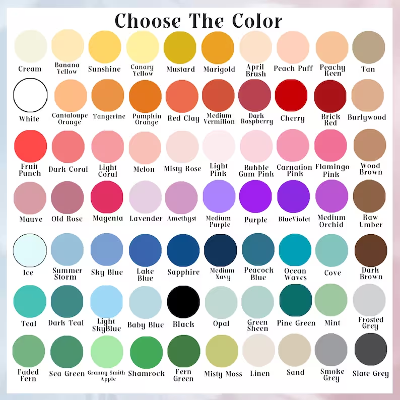 Customized colors and prints accepted