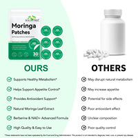 SOLOTREE 30 Patchs Transdermiques Biodégradables Antioxydants pour la Perte de Poids et le Soutien du Métabolisme, Patchs au Moringa avec Berbérine et NAD+