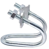Collier de serrage double en U en acier au carbone robuste - Zingué Classe 4 - Support de montage pour installation de tuyaux structurels