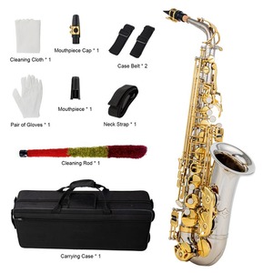 Eb Alto Saxophone Đồng E phẳng sax 802 Key loại woodwind cụ với làm sạch Rod vải găng tay dây đeo đệm trường hợp - Product Image 2