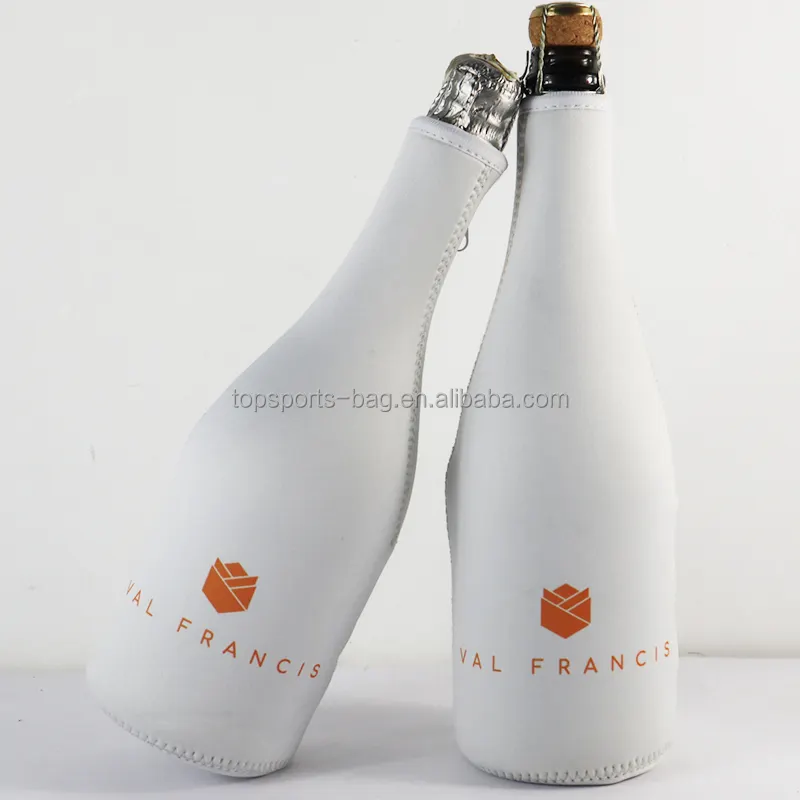 2023 Blank Thermal Shock Proof Neopren Wein hülle Champagner Glasflaschen kühler mit Reiß verschluss