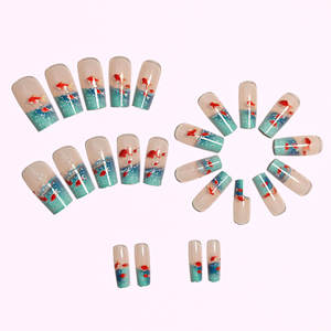 Elementos submarinos cuadrados superventas de <span class=keywords><strong>Linda</strong></span>, peces dorados dinámicos y coloridos, vidrio, armadura portátil, arte de uñas desmontable - Product Image 1