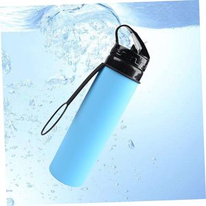 Bouteille de sport pliable en silicone, portable, pour voyage, protection de l'environnement, durable, avec paille intégrée, type américain - Product Image 3