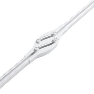 Rail de rideau long anti-fuite de lumière en alliage d'aluminium, silencieux, droit, à montage supérieur et latéral, contemporain - Product Image 1