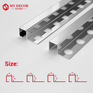 Waterproof Stainless Steel Tile <strong>Edge</strong> Trim 304 Stainless <strong>Square</strong> Shape Tile Decorative Strips Tile Corner Trim for Bathroom - Product Image 4