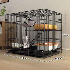 Вирусный самоочищающийся кошачий дворец, 1 м, большая клетка, 2 этажа с чувствительным настроением, унитаз, галактика, принт для кошек, кроликов, бестселлер 2025 - Product Image 1