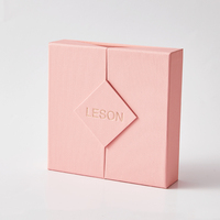 Boîte d'emballage pour bijoux Boîte d'emballage pour bijoux spéciale rose à double ouverture pliable magnétique avec logo personnalisé imprimé