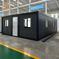 Casa Modular Prefabricada Moderna de Doble Ala, Puerta de Seguridad de Acero, Múltiples Ventanas, Estudio de Jardín, Casa Contenedor Expandible