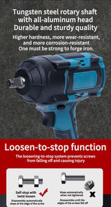 Clé à chocs sans fil haute puissance 21V 1000N.m 1/2'' avec batterie lithium rechargeable, jeu de clés à couple électrique - Product Image 6