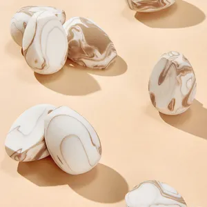 2024 nuovo nudo e bianco marmo trucco spugna fondotinta in lattice libero marmo bellezza Make up spugna frullatore