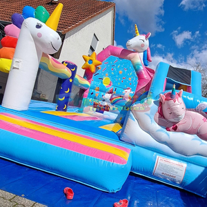 Aufblasbare einhorn-hupfburg <b>inflatable</b> unicorn slide combo jumper commercial bouncy castle outdoor kids bounce <b>house</b> - Product Image 3