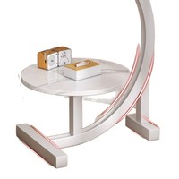 Petite table d'appoint moderne en bois pour canapé et lit Table basse pratique pour le salon et la chambre à coucher avec étagère de rangement et design simple