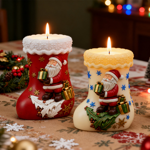 DM1294 <strong>Christmas</strong> Socks Aromatherapy Candle <strong>Silicone</strong> Molds Xmas Boots Soy Wax <strong>Silicone</strong> <strong>Mould</strong> for Home Desk Ornament - Product Image 4