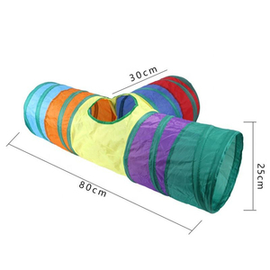 Rainbow <b>Interactive</b> Foldable 3-Tube <b>Cat</b> Tunnel <b>Toy</b> Simple Style Made of Durable Polyester for Pets and <b>Cats</b> - Product Image 6
