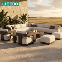 Ensemble de canapés d'extérieur en aluminium pour villa, mobilier de jardin écologique, résistant à l'eau et aux UV, pour hôtel, cour, terrasse, villa, jardin
