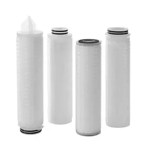 Popular 0,45 mícron 20 polegadas água pura filtro sistema Nylon 66 membrana plissada filtro cartucho